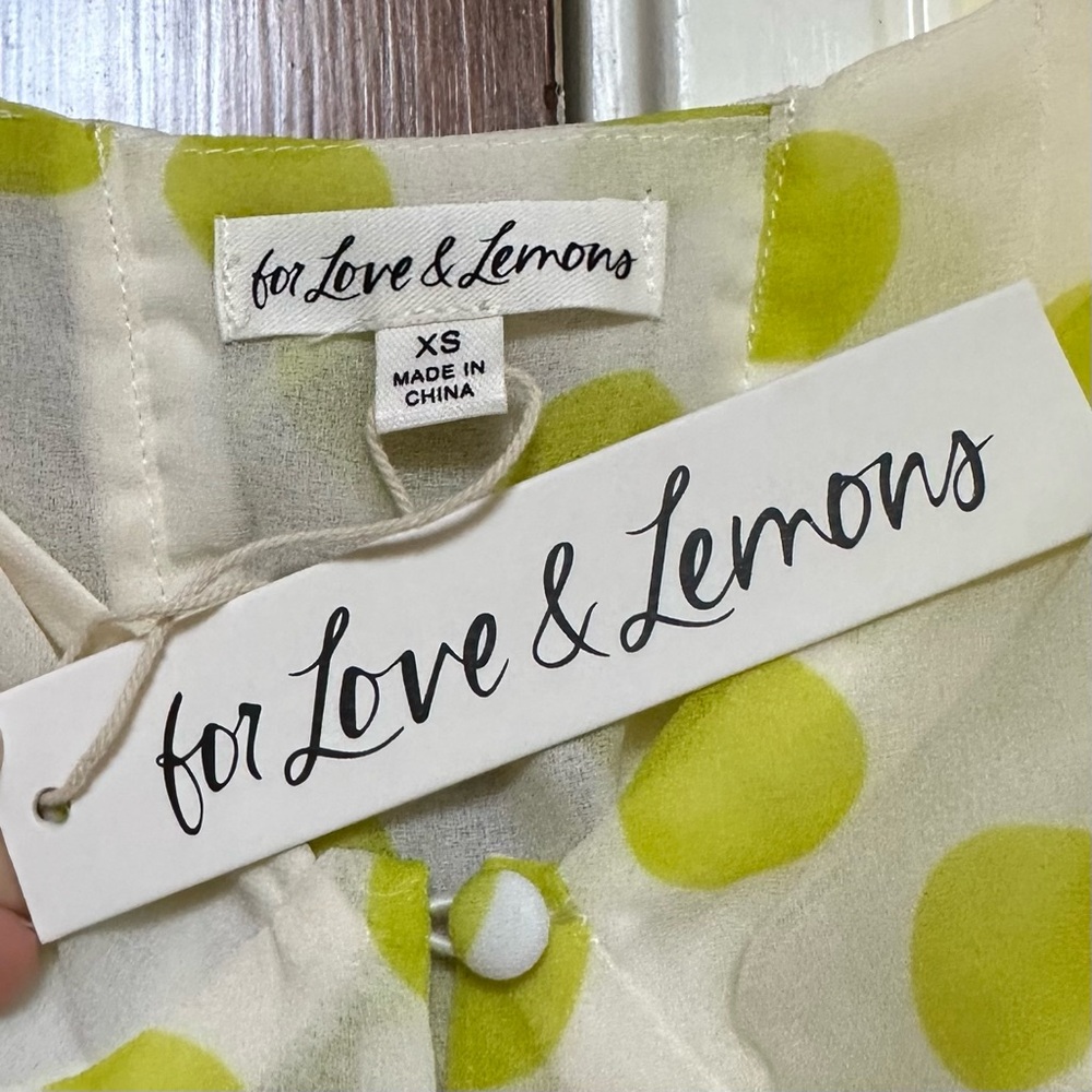 NWT For Love & Lemons Megan Maxi Dress Cover Up Yellow Polka Dot– Size XS - Picture 8 of 10